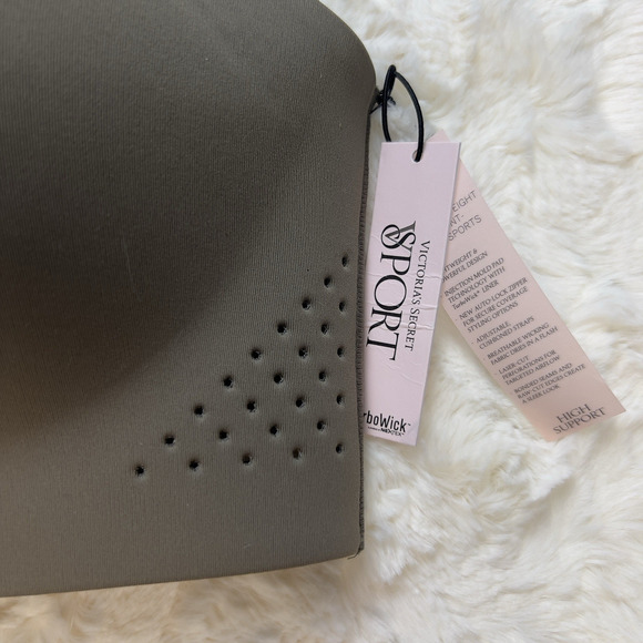 Victoria's Secret Dark Olive Green Featherweight Max Sports Front Close Bra 38C - Picture 6 of 6